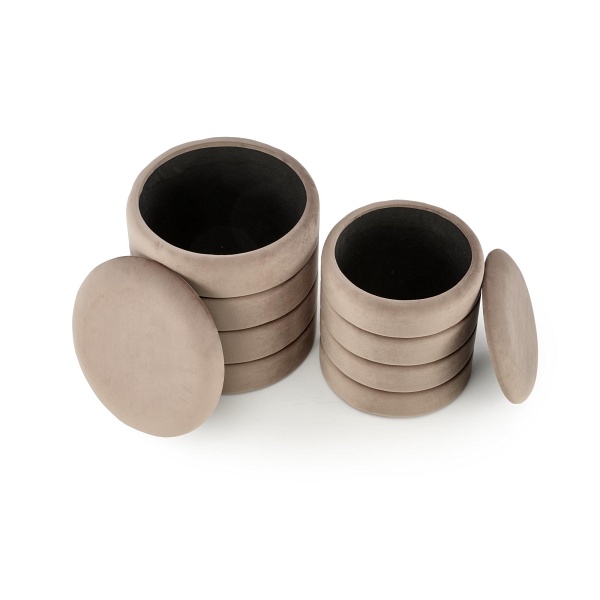 PACHO zestaw 2 puf, beżowy - Halmar