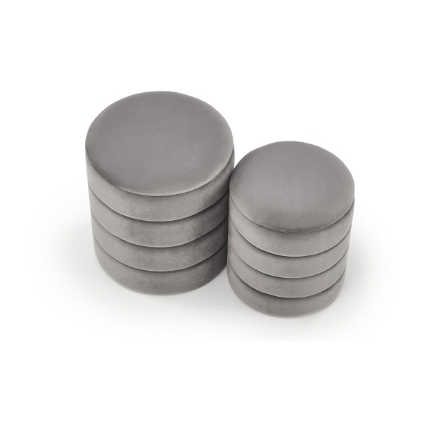 PACHO zestaw 2 puf, popielaty - Halmar