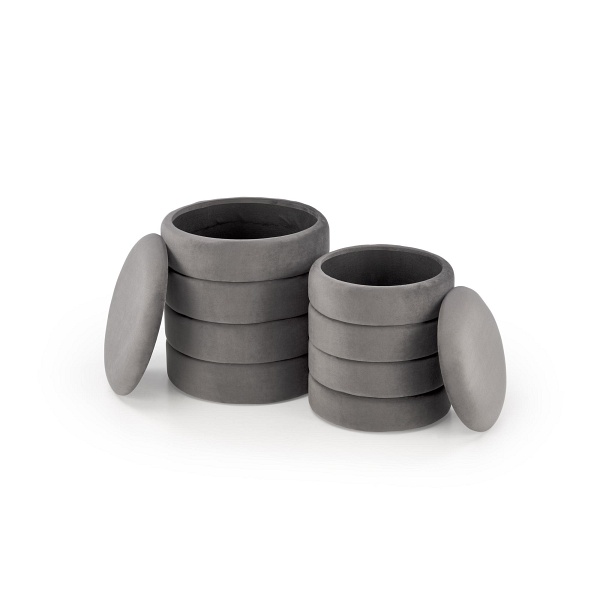 PACHO zestaw 2 puf, popielaty - Halmar