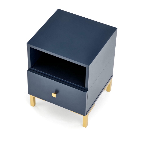Szafka SILVIA nocna, granatowy - złoty - Halmar