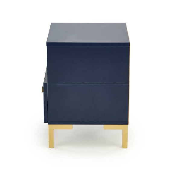 Szafka SILVIA nocna, granatowy - złoty - Halmar