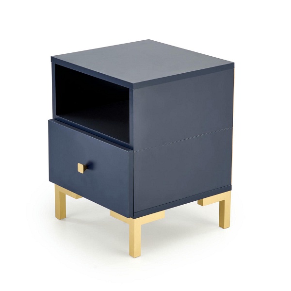Szafka SILVIA nocna, granatowy - złoty - Halmar
