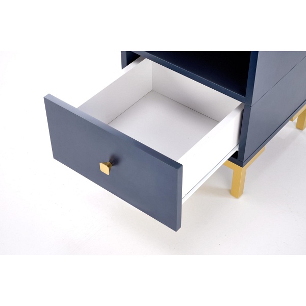 Szafka SILVIA nocna, granatowy - złoty - Halmar