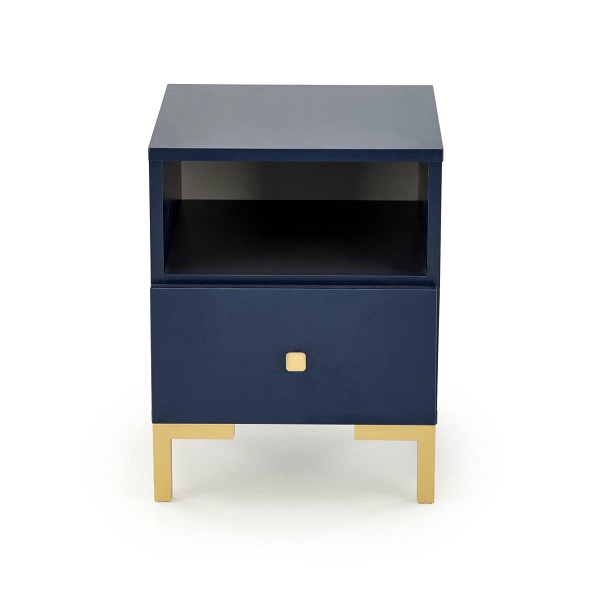 Szafka SILVIA nocna, granatowy - złoty - Halmar
