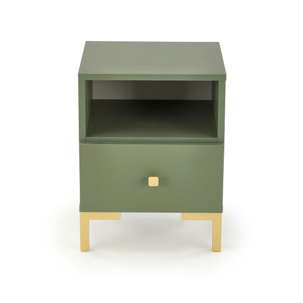 Szafka SILVIA nocna, zielony - złoty - Halmar