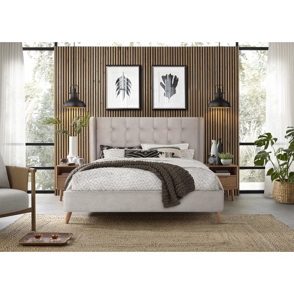 Łóżko ESTELLA 160 cm beżowy - Halmar