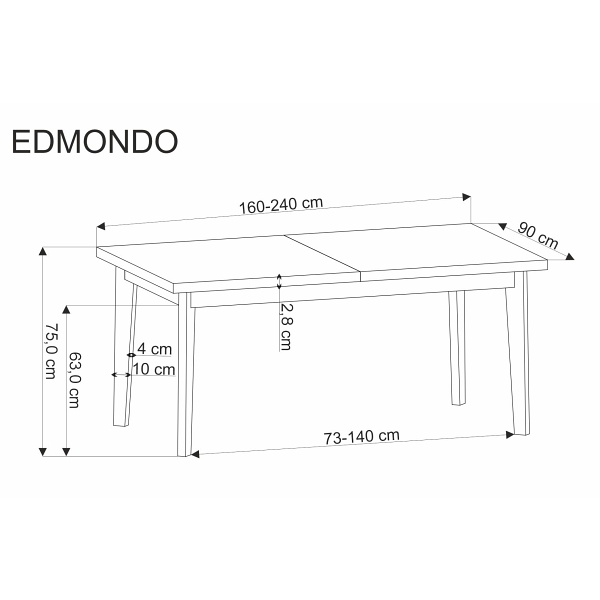 Stół EDMONDO rozkładany dąb naturalny - Halmar