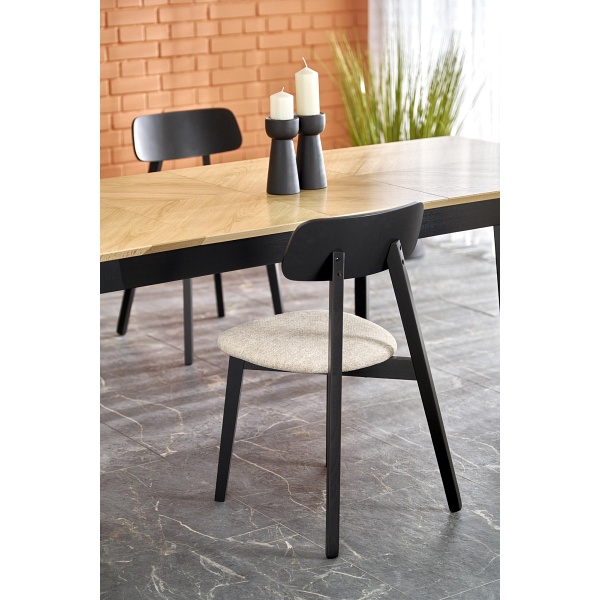 Stół EDMONDO rozkładany dąb naturalny / czarny - Halmar