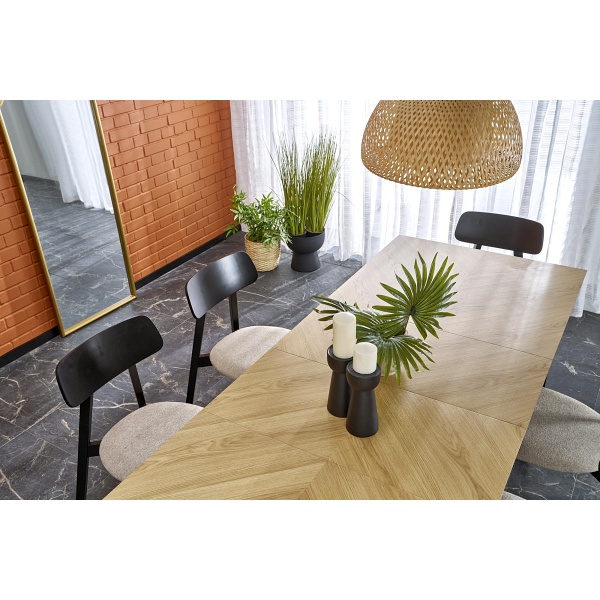 Stół EDMONDO rozkładany dąb naturalny / czarny - Halmar