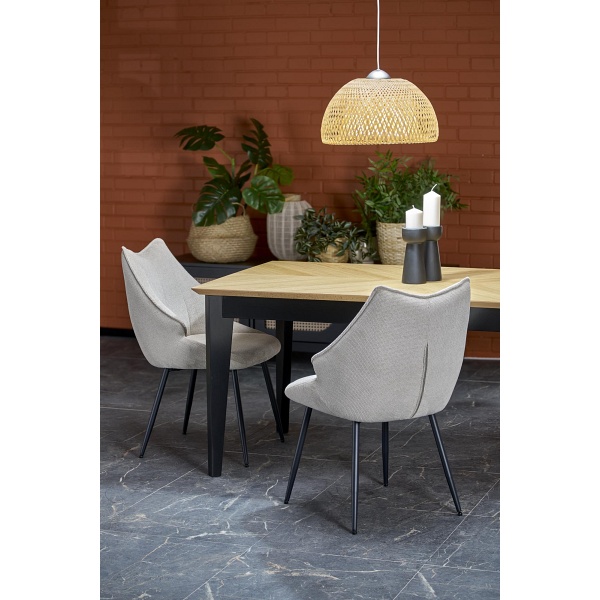 Stół EDMONDO rozkładany dąb naturalny / czarny - Halmar