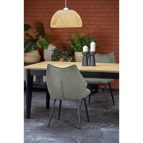 Stół EDMONDO rozkładany dąb naturalny / czarny - Halmar