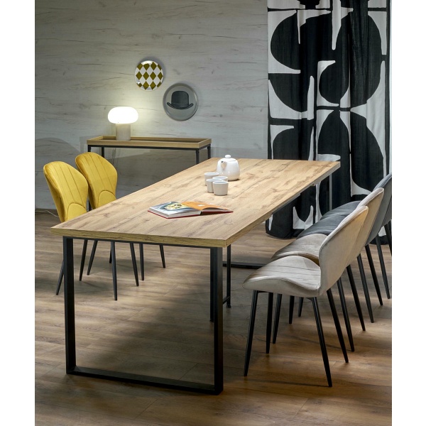 Stół CANDIDO rozkładany dąb wotan / czarny - Halmar