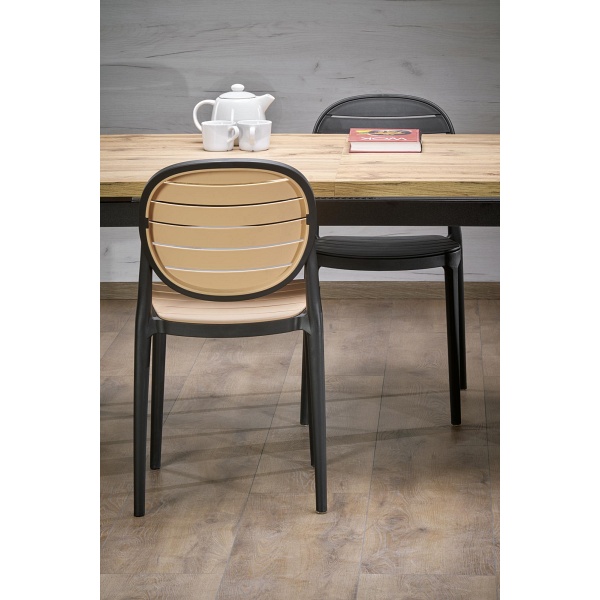 Stół CANDIDO rozkładany dąb wotan / czarny - Halmar