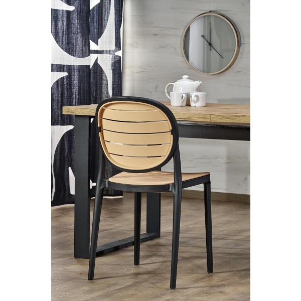 Stół CANDIDO rozkładany dąb wotan / czarny - Halmar