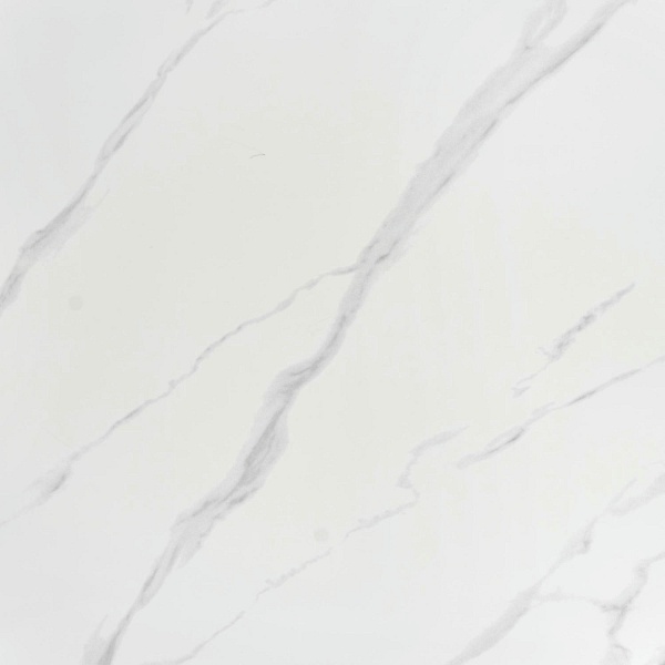 Stół REGINALD okrągły blat - biały marmur, nogi - srebrny - Halmar