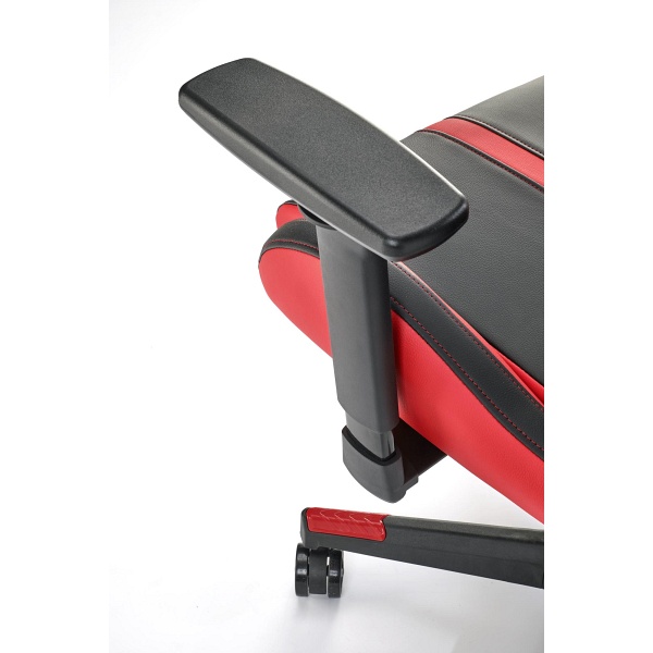 Fotel NITRO gabinetowy eco skóra / tkanina, czarny / czerwony - Halmar