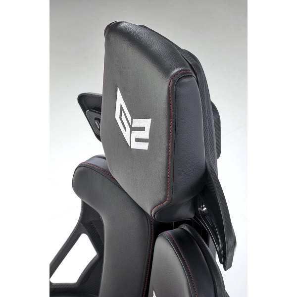 Fotel NITRO gabinetowy eco skóra / tkanina, czarny / czerwony - Halmar