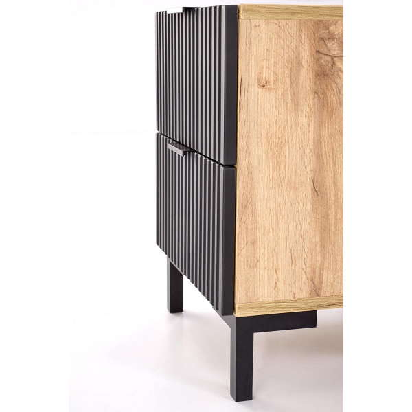 Szafka NELA nocna, dąb craft - czarny - Halmar