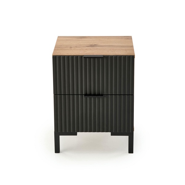 Szafka NELA nocna, dąb craft - czarny - Halmar