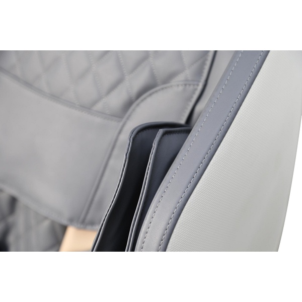 Fotel SOLARIA wypoczynkowy z funkcją masażu i podgrzewania, kremowy / popielaty - Halmar