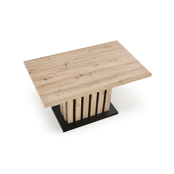 Stół LAMELLO rozkładany 160-210/90 cm dąb artisan/czarny - Halmar