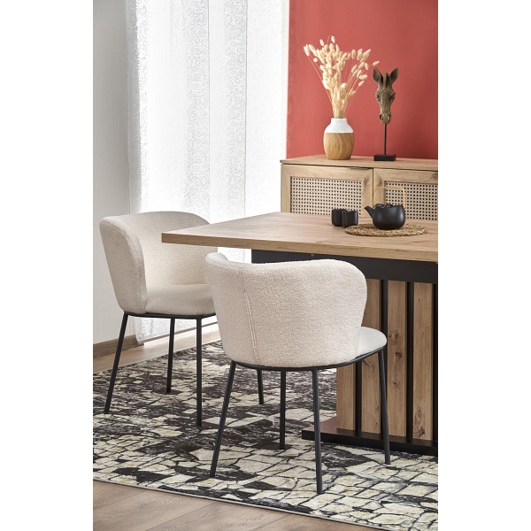 Stół LAMELLO rozkładany 160-210/90 cm dąb artisan/czarny - Halmar