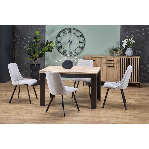 Stół BAGIO rozkładany 120-160/80 cm dąb artisan/czarny - Halmar