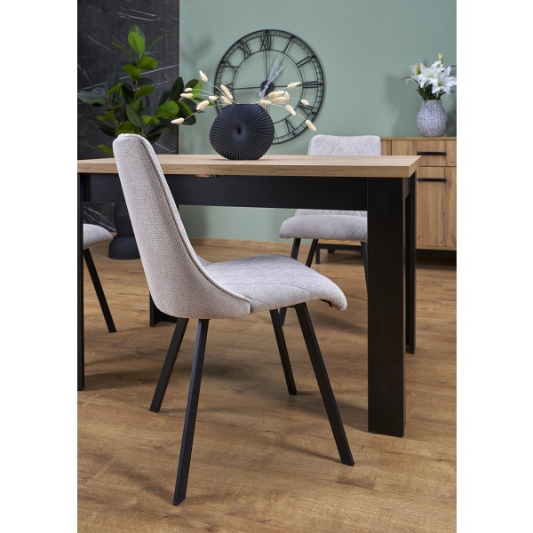 Stół BAGIO rozkładany 120-160/80 cm dąb artisan/czarny - Halmar