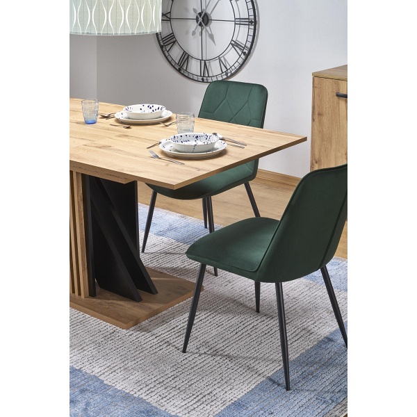 Stół FABIANO rozkładany 135-175/85 cm dąb wotan/czarny - Halmar