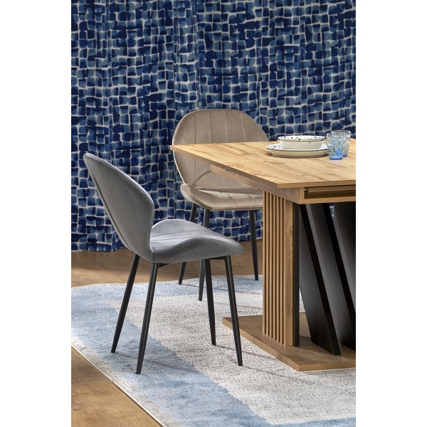 Stół FABIANO rozkładany 135-175/85 cm dąb wotan/czarny - Halmar