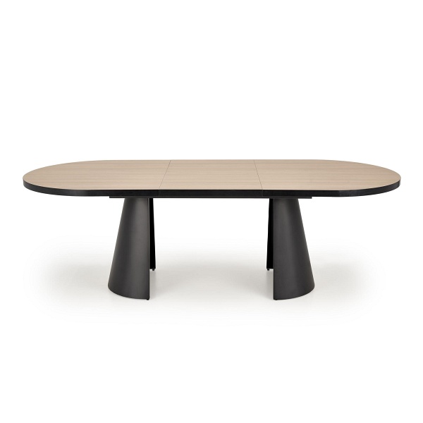 Stół GIACOMO rozkładany, blat - naturalny, noga - czarny ) - Halmar