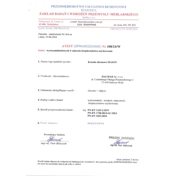 Fotel MASON gabinetowy czarny - Halmar