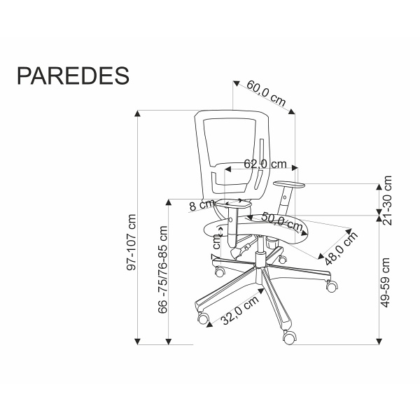 Fotel PAREDES gabinetowy czarny ) - Halmar