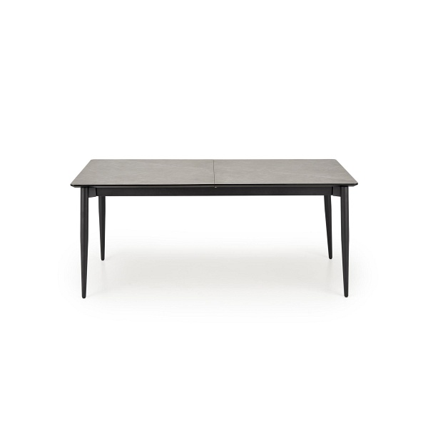 Stół CHARLES rozkładany, blat - popielaty marmur, nogi - czarny - Halmar