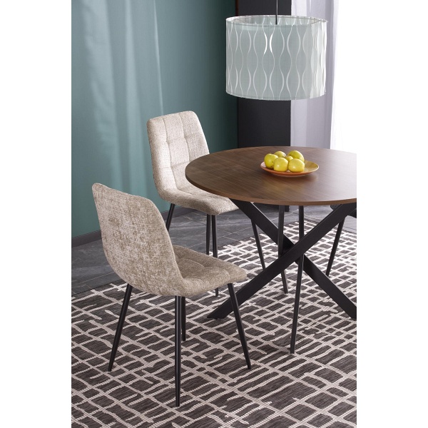 Stół EDGAR , blat - orzechowy, nogi - czarny - Halmar