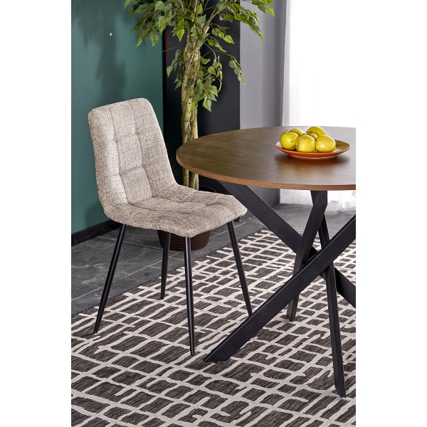 Stół EDGAR , blat - orzechowy, nogi - czarny - Halmar