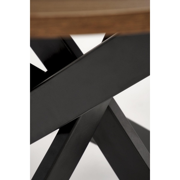 Stół EDGAR , blat - orzechowy, nogi - czarny - Halmar