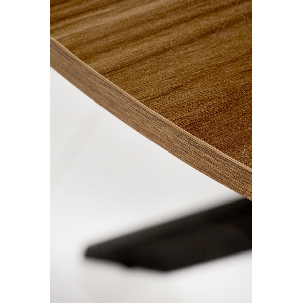 Stół EDGAR , blat - orzechowy, nogi - czarny - Halmar