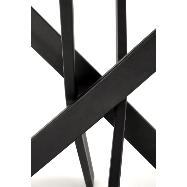 Stół EDGAR 2 okrągły, blat - biały marmur, nogi - czarny - Halmar