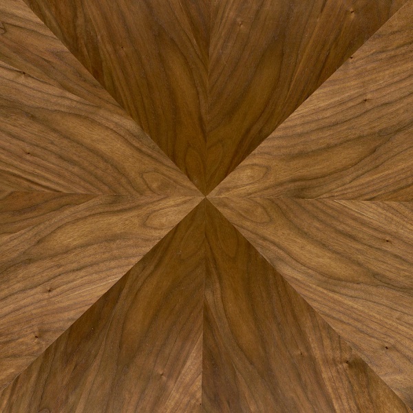 Stół DANILO okrągły, blat - orzechowy, nogi - czarny - Halmar