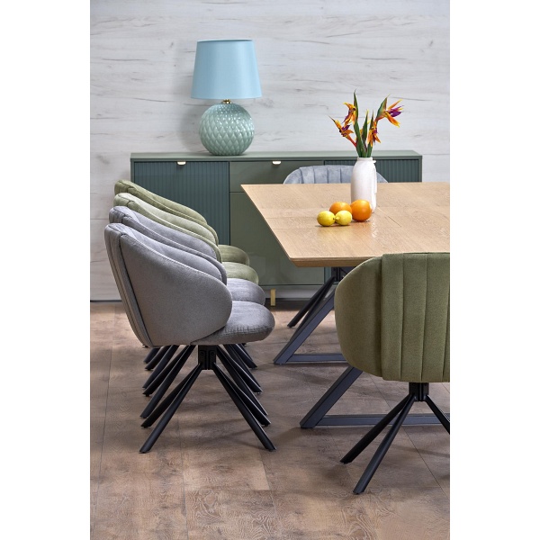 Stół HENRY rozkładany, blat - naturalny, nogi - czarny - Halmar