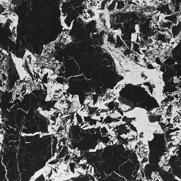 Stół MANUEL okrągły, blat - czarny marmur, noga - czarny - Halmar