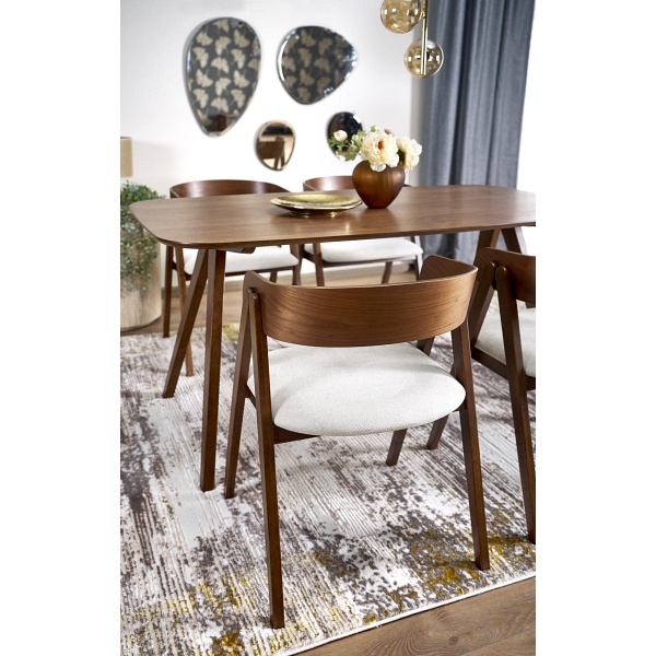 Stół MIGUEL , blat - orzechowy, noga - orzechowy - Halmar