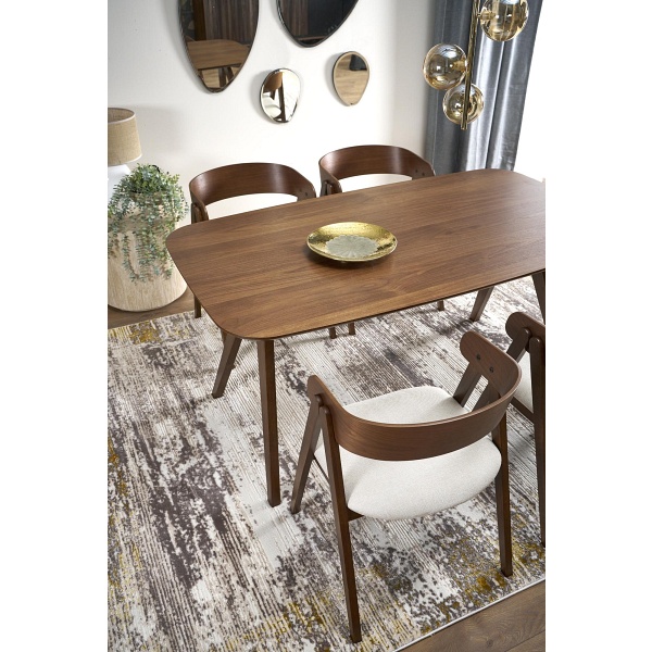 Stół MIGUEL , blat - orzechowy, noga - orzechowy - Halmar