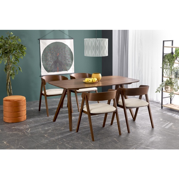 Stół MIGUEL , blat - orzechowy, noga - orzechowy - Halmar