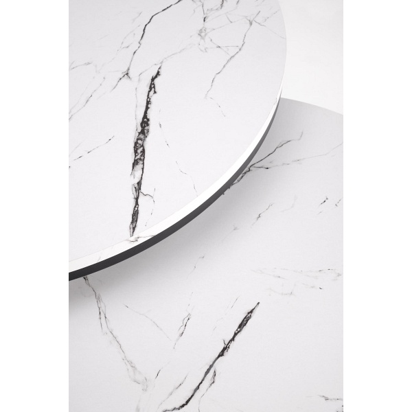 JAVA zestaw 2 ław, biały marmur / czarny - Halmar