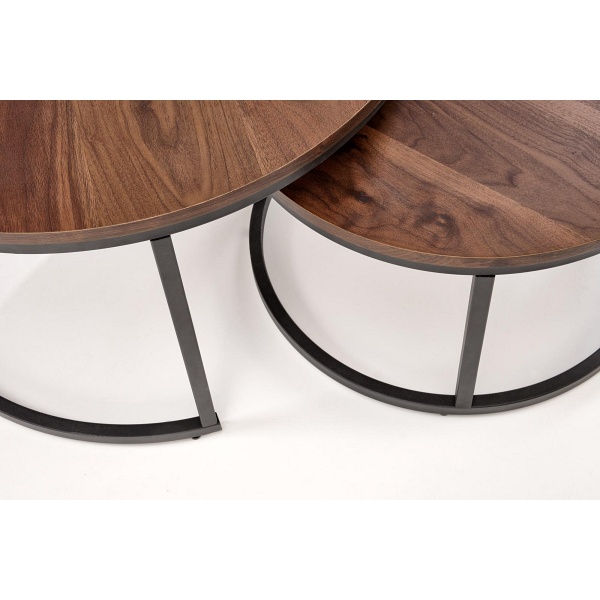 JAVA zestaw 2 ław, orzechowy / czarny - Halmar