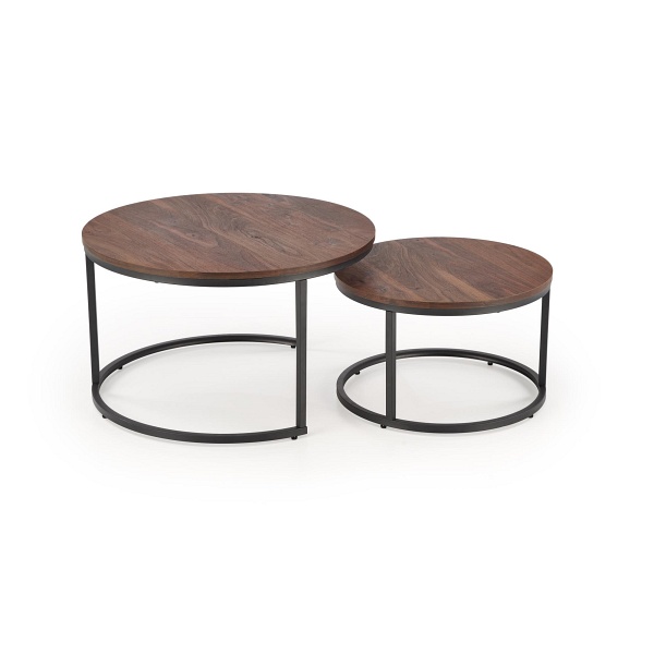 JAVA zestaw 2 ław, orzechowy / czarny - Halmar