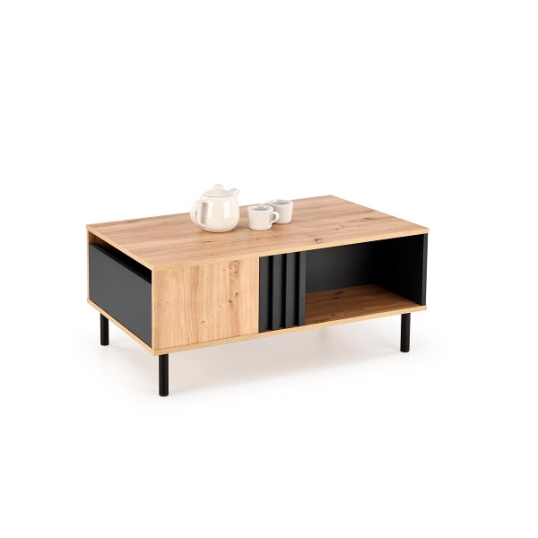 Ława SONIA dąb artisan/czarny - Halmar