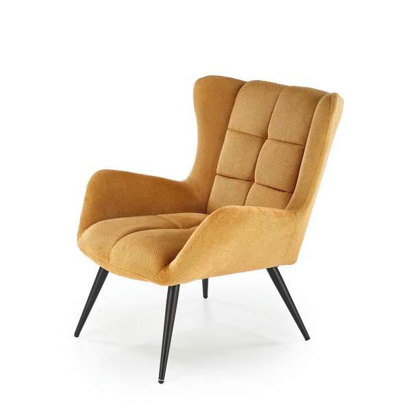 Fotel BYRON wypoczynkowy musztardowy - Halmar